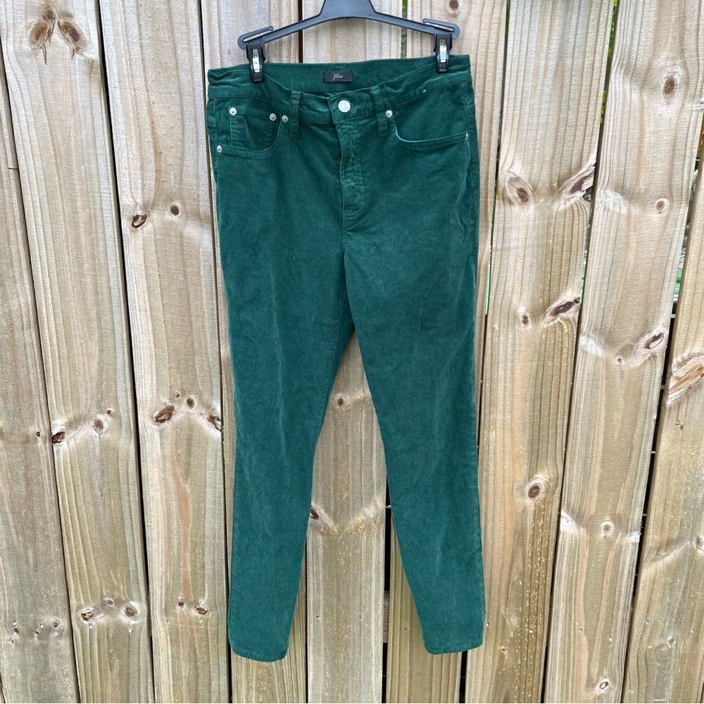 J.Crew Toothpick Corduroy Pants Women’s Green High Rise Skinny Size 29 Preppy